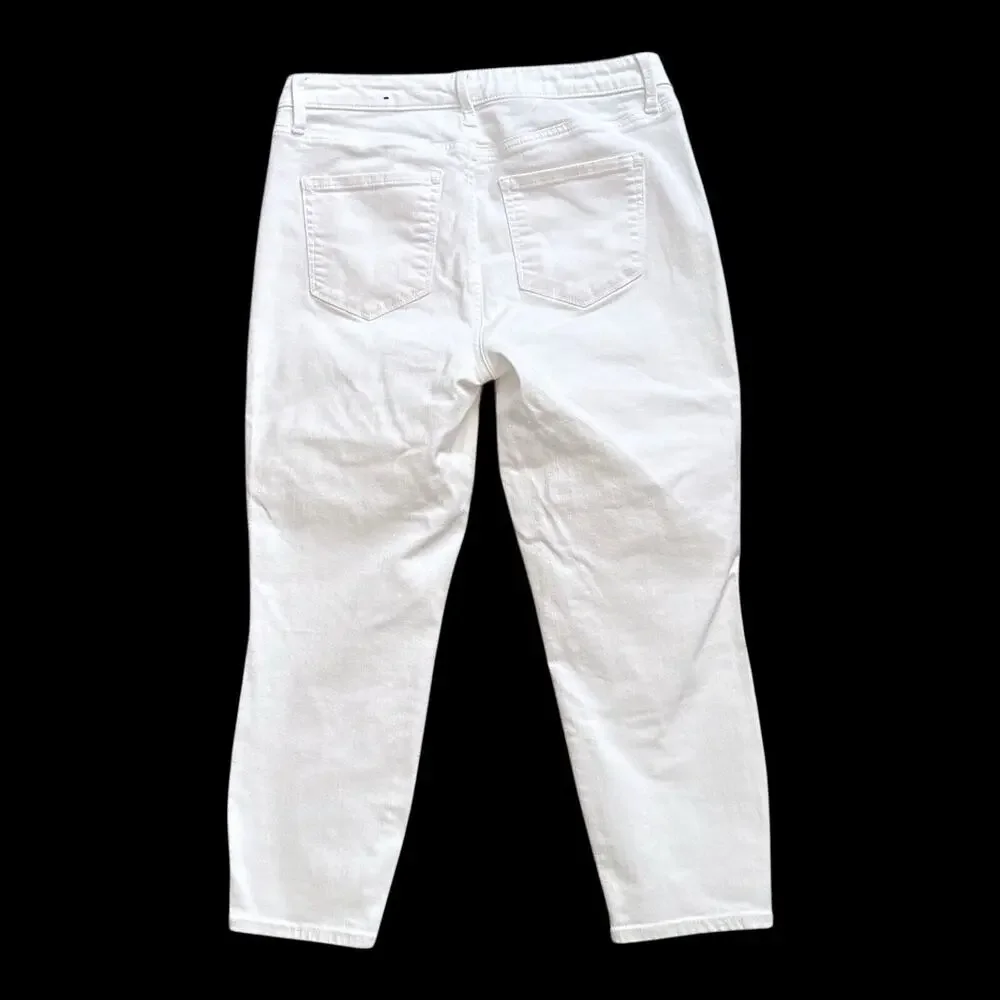 Talbots High Rise Jegging Crop Womens Petite Size 8P White Stretch Skinny Jeans